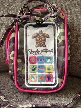 Simply Southern Camo Crossbody Phone Pouch with Pink Trim NWOT🏷️